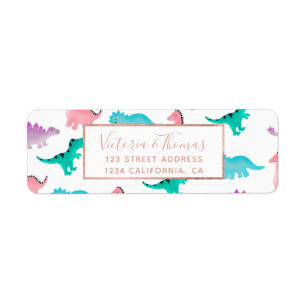 Étiquette Motif en pastel lunatique mignon de dinosaures