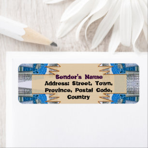 Étiquette Motif et texte fractionné psychédélique