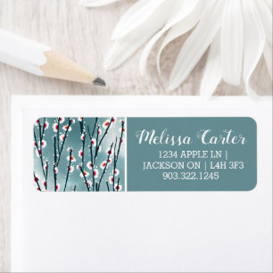 Étiquette Motif floral de fleurs de prune de printemps