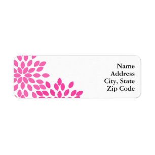 Étiquette Motif Floral moderne rose chaud