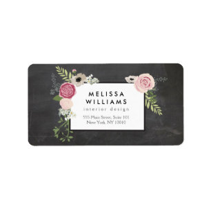 Étiquette Motif Floral vintage moderne sur Chalkboard Design