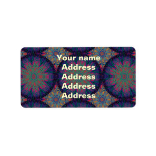 Étiquette Motif fractal bleu