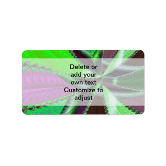 Étiquette Motif fractal vert et violet
