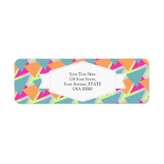 Étiquette motif géométrique néon des années 80