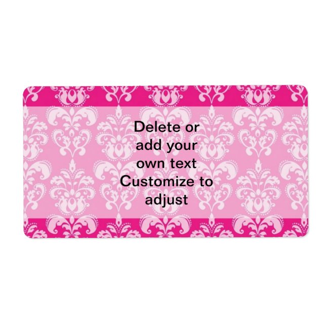 Étiquette Motif humide rose chaud (Devant)