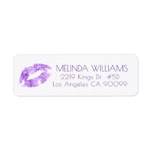 Étiquette Motif Lavender Parties scintillant lèvres et point