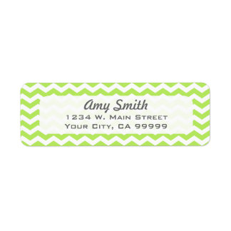 Étiquette Motif Lime Green Chevron Zigzag Moderne