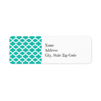 Étiquette Motif marocain turquoise