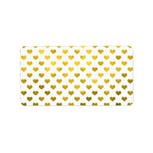 Étiquette Motif métallique de coeur de point de polka de