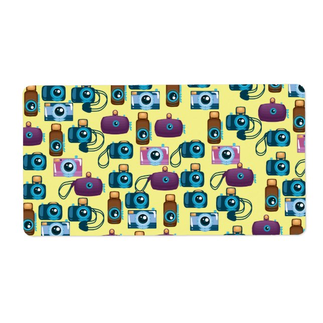 Étiquette Motif mignon des Cameras (Devant)