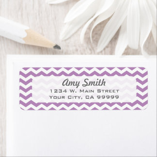 Étiquette Motif moderne Chevron Lavender Purple Zigzag