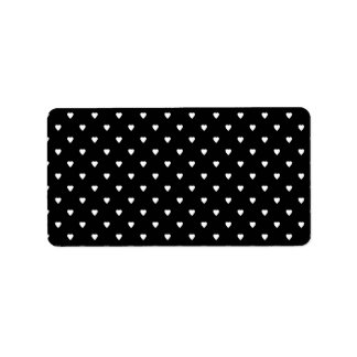Étiquette Motif noir et blanc - Coeurs.
