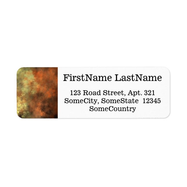 Étiquette Motif orange, jaune et gris (Devant)