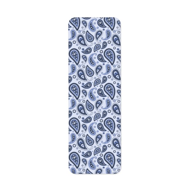 Étiquette Motif Paisley Bleu (Devant)