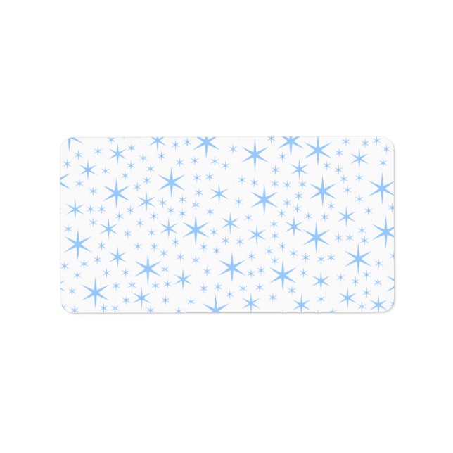Étiquette Motif Pale Blue Stars. (Devant)