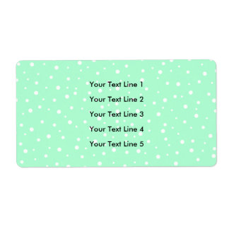 Étiquette Motif Pastel Mint Green avec points blancs