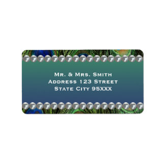 Étiquette Motif Peacock avec perles