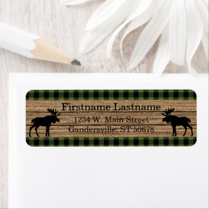 Étiquette Motif Plaid personnalisé vert noir pays chèque
