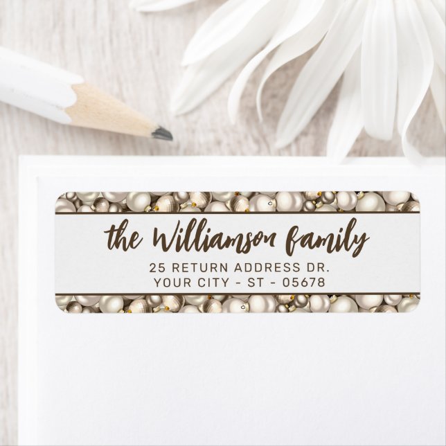 Étiquette Motif plat classique personnalisé Vert Vacances Ro (En situation)