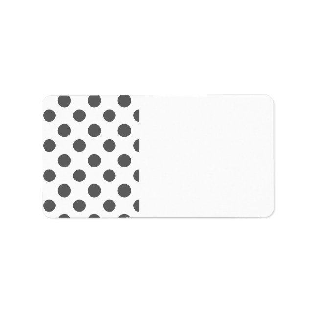 Étiquette Motif Pois blanc gris charbon (Devant)