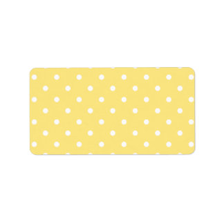 Étiquette Motif Pois jaune et blanc.