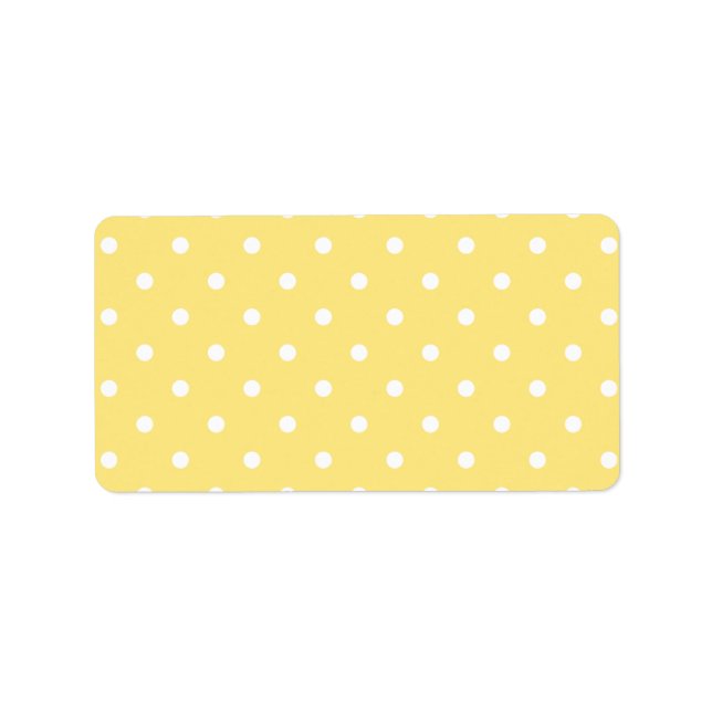 Étiquette Motif Pois jaune et blanc. (Devant)