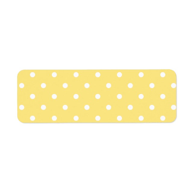 Étiquette Motif Pois jaune et blanc. (Devant)