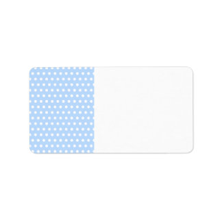 Étiquette Motif Polka blanc et bleu. Spotty.