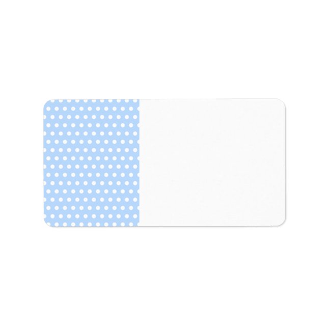 Étiquette Motif Polka blanc et bleu. Spotty. (Devant)
