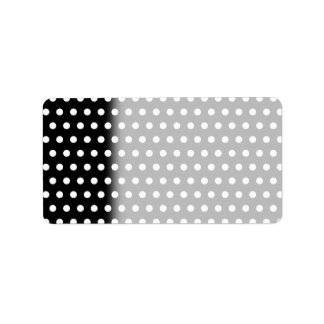 Étiquette Motif Polka noir et blanc. Spotty.