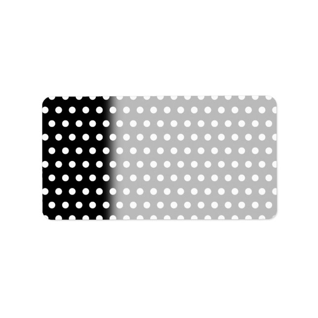 Étiquette Motif Polka noir et blanc. Spotty. (Devant)