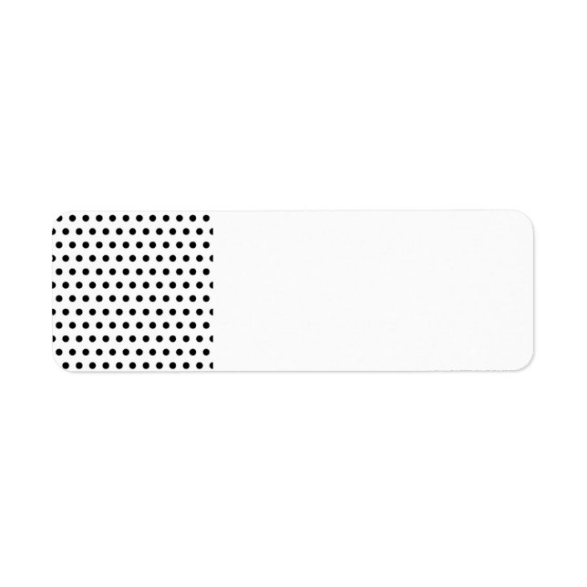 Étiquette Motif Polka noir et blanc. Spotty. (Devant)