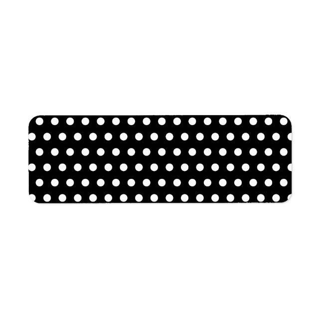 Étiquette Motif Polka noir et blanc. Spotty. (Devant)