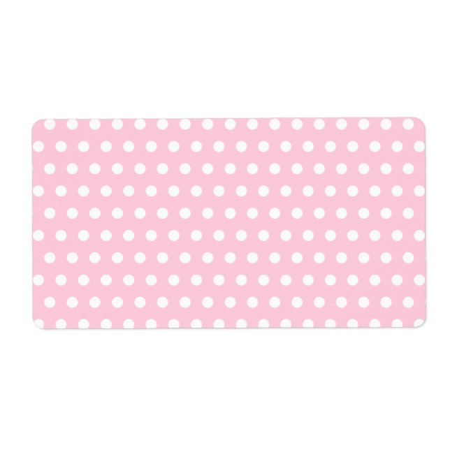 Étiquette Motif Polka Rose et Blanc. Spotty. (Devant)