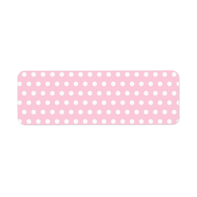 Étiquette Motif Polka Rose et Blanc. Spotty. (Devant)