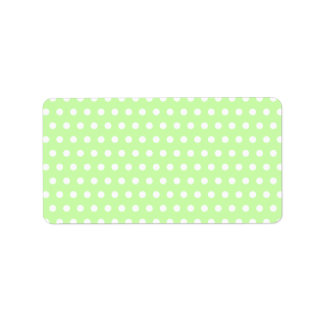 Étiquette Motif Polka vert et blanc. Spotty.