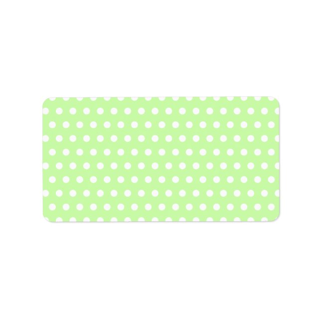 Étiquette Motif Polka vert et blanc. Spotty. (Devant)