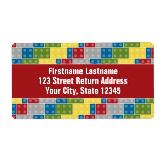Étiquette Motif Pop Art Colorful Bricks pour garçons