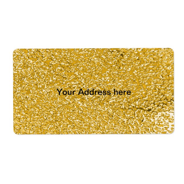 Étiquette Motif PURE GOLD Splatter + votre texte (Devant)