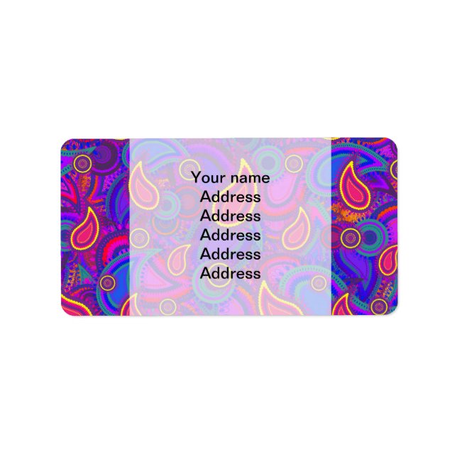 Étiquette Motif Purple Paisley (Devant)