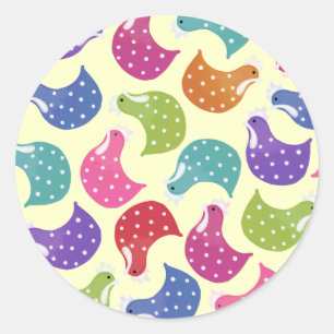 Étiquette Motif Rainbow Chicken Hen