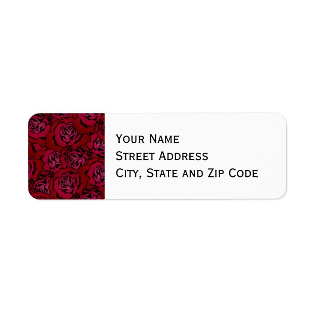 Étiquette Motif Red Rose (Devant)