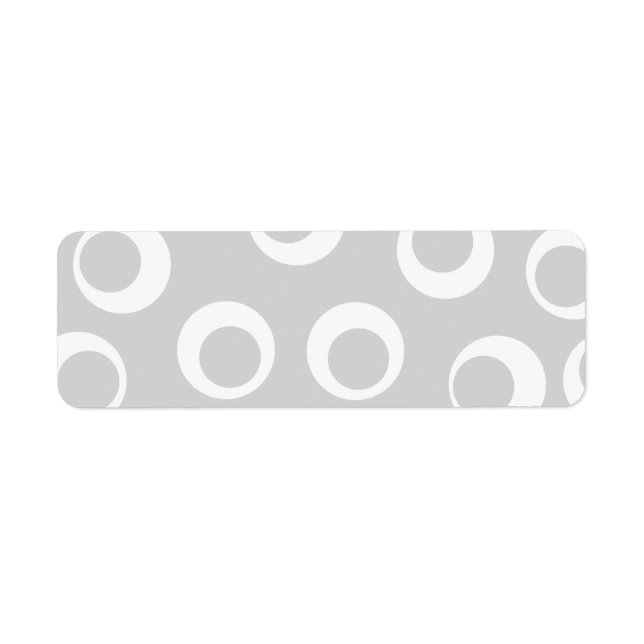 Étiquette Motif rétro gris clair et blanc. (Devant)