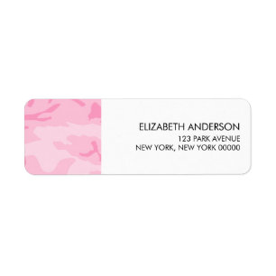 Étiquette Motif rose de camouflage