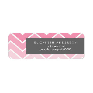 Étiquette Motif rose de Chevron de zigzag d'Ombre