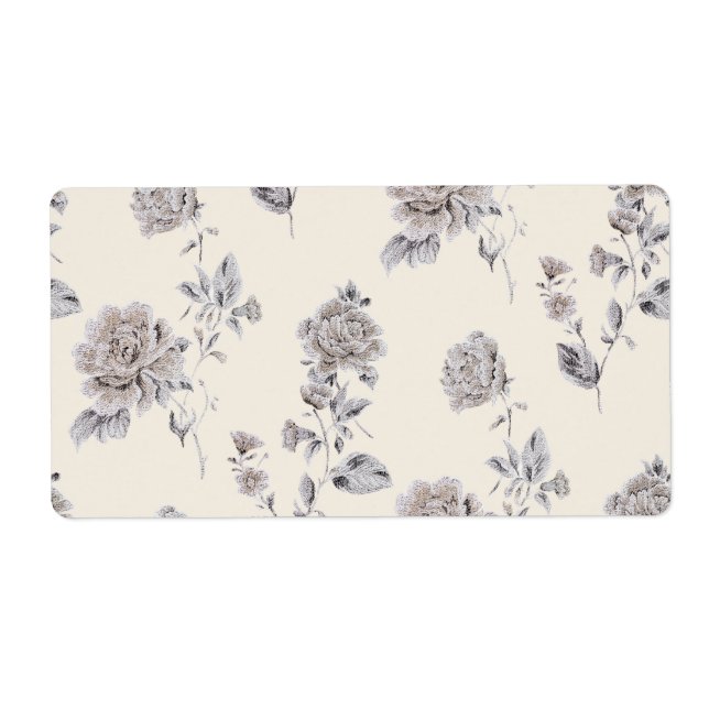 Étiquette Motif rose Pastel (Devant)
