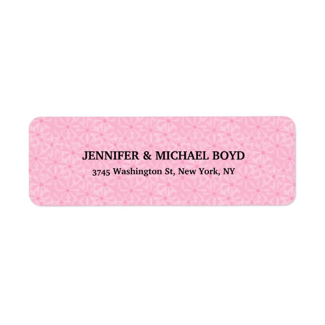 Étiquette Motif rose Retro élégant classique famille (Devant)