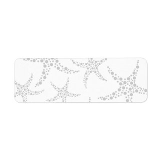 Étiquette Motif Starfish en gris clair et blanc