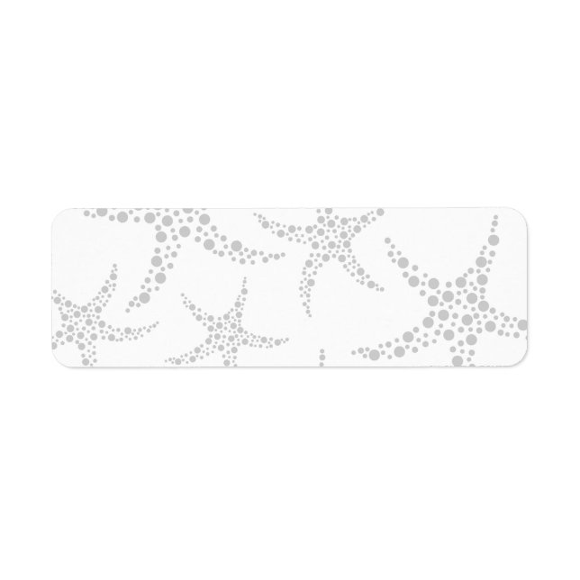 Étiquette Motif Starfish en gris clair et blanc (Devant)