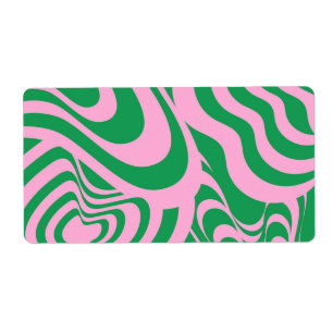 Étiquette Motif Super Y2K rétro-tordu coloré